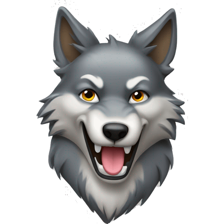 wolf winking emoji