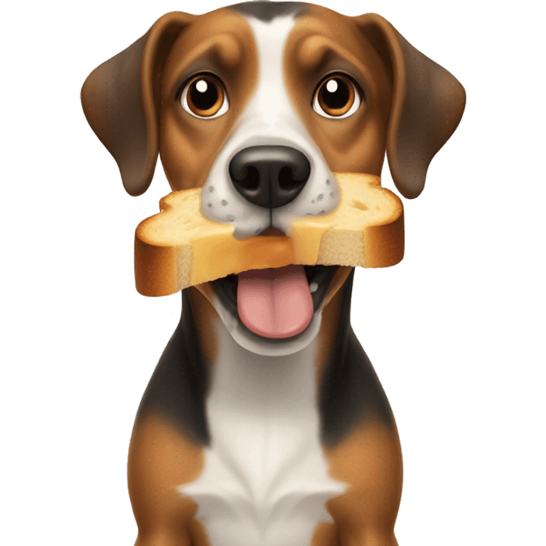 Dog eating toast emoji