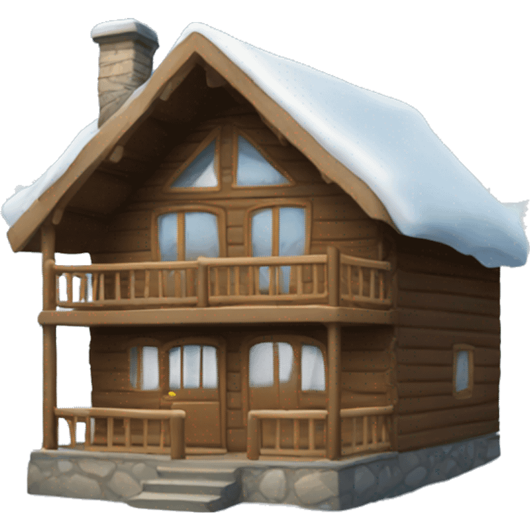 winter cabin emoji