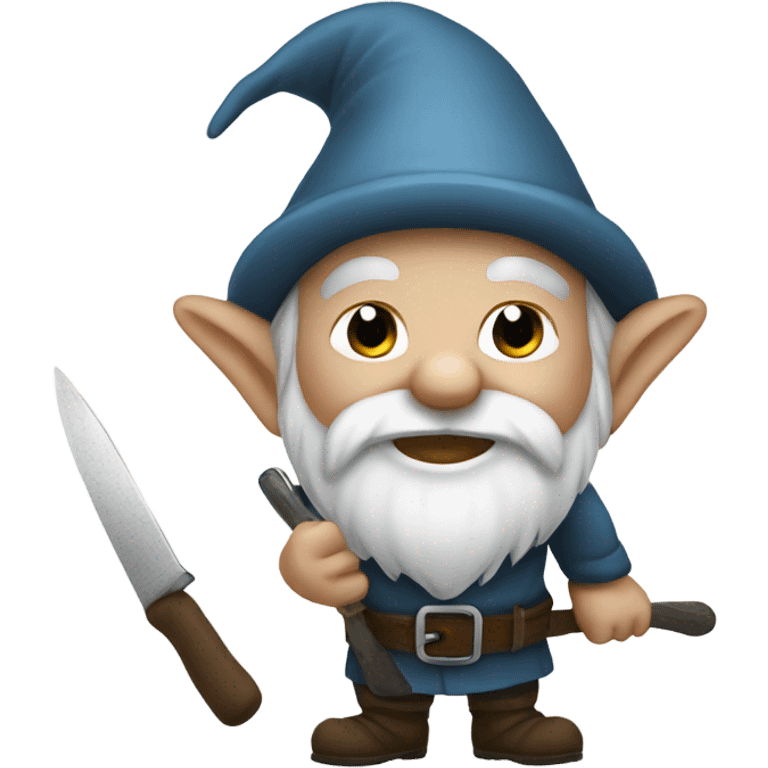 Gnome with knife emoji