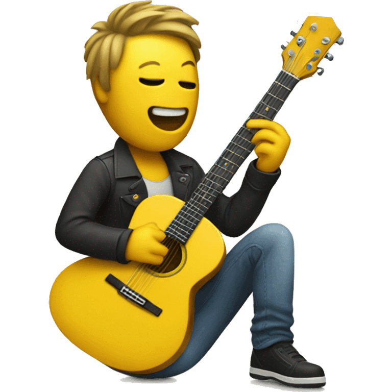 default yellow emoji playing the guitar emoji