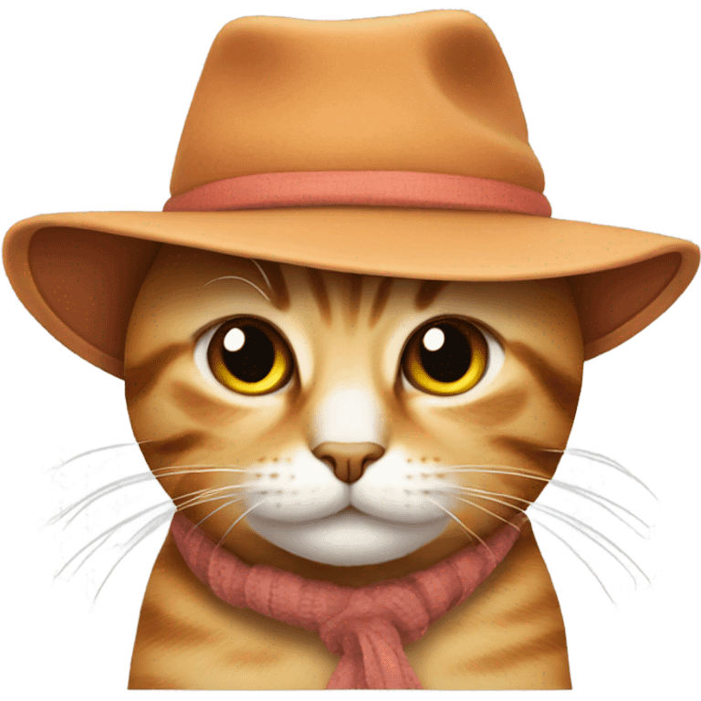 A cat with a cute hat emoji