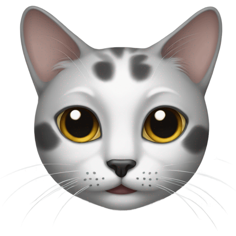 cat with black spot on 1 eye and ear emoji