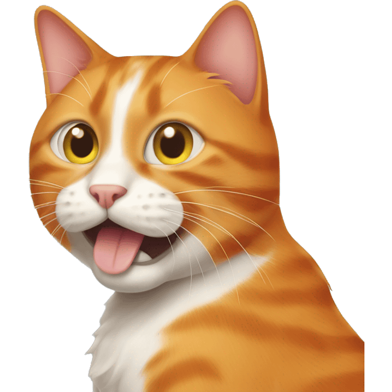 orange cat pooping into litter box emoji