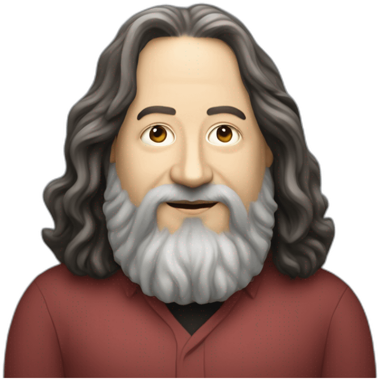 Richard Stallman with computer emoji