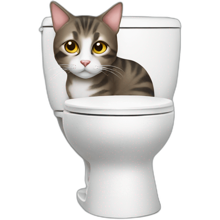 Cat sitting on toilet emoji