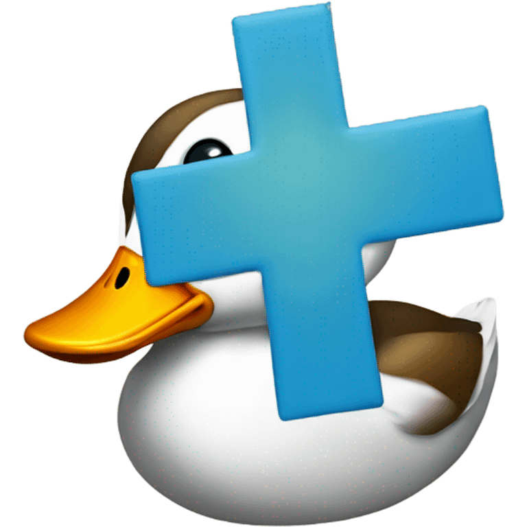 Duck wearing Christian cross around neck  emoji