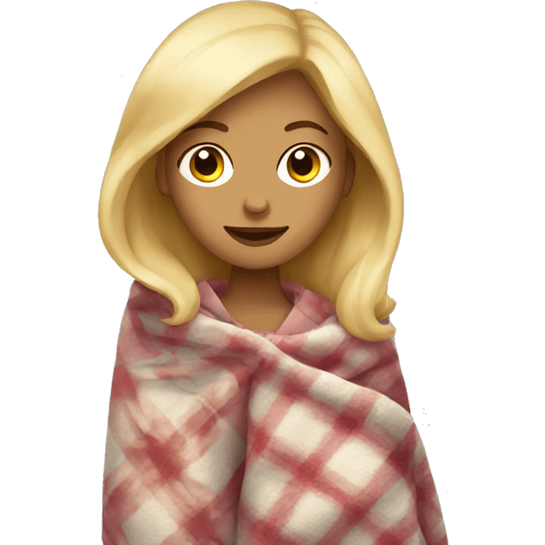 Blonde girl in blanket  emoji