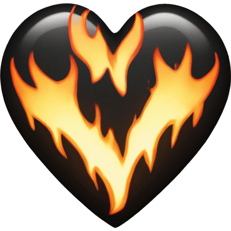 Black heart with fire  emoji