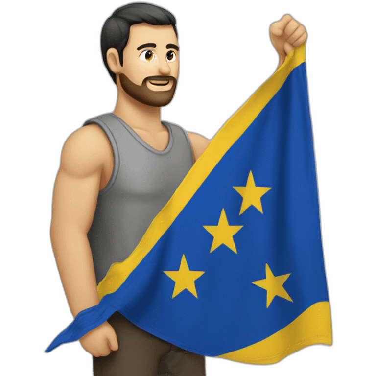 men reasing bosnian flag emoji