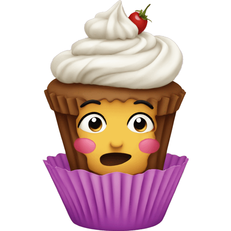 Eating cupcake emoji