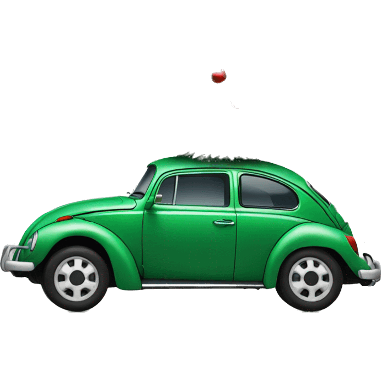 VW bug with Christmas tree on top emoji