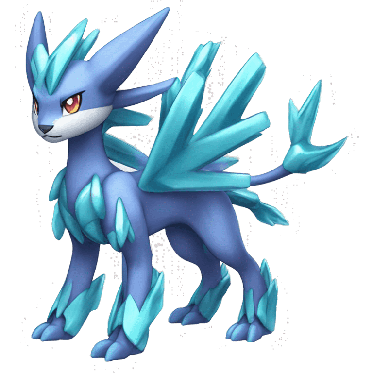  cool edgy shiny colorful Suicune-Dialga-Fakemon full body emoji