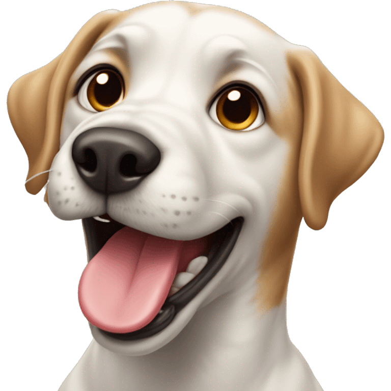 Playful dog with Tounge out emoji