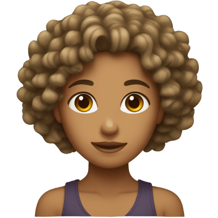 Tan girl with curls emoji