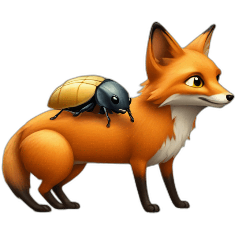 Fox and a beetle emoji