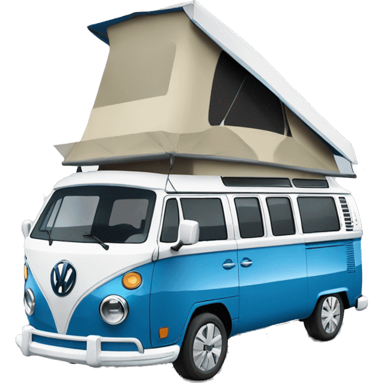 VW T6 California camping bus VW blue white emoji