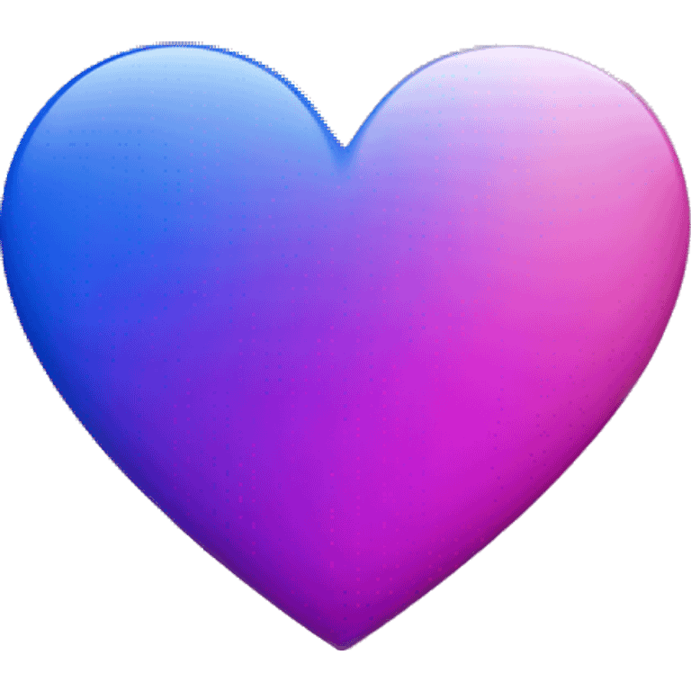 Bisexual flag colored heart, blue to purple to pink gradient  emoji