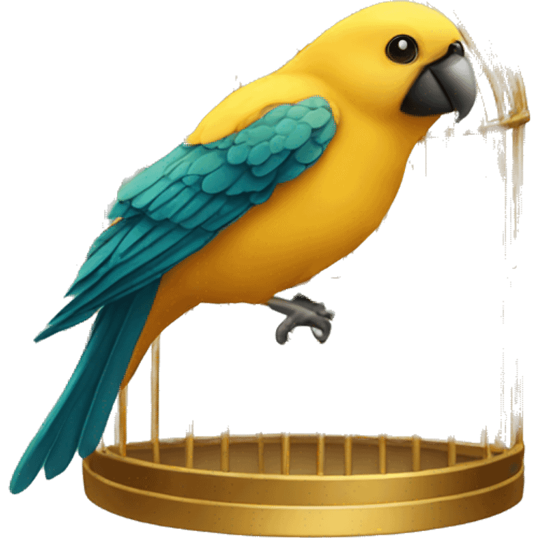 golden cage for birds emoji