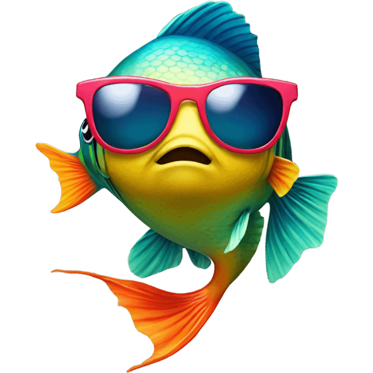 Fish in sunglasses wearing clothes emoji