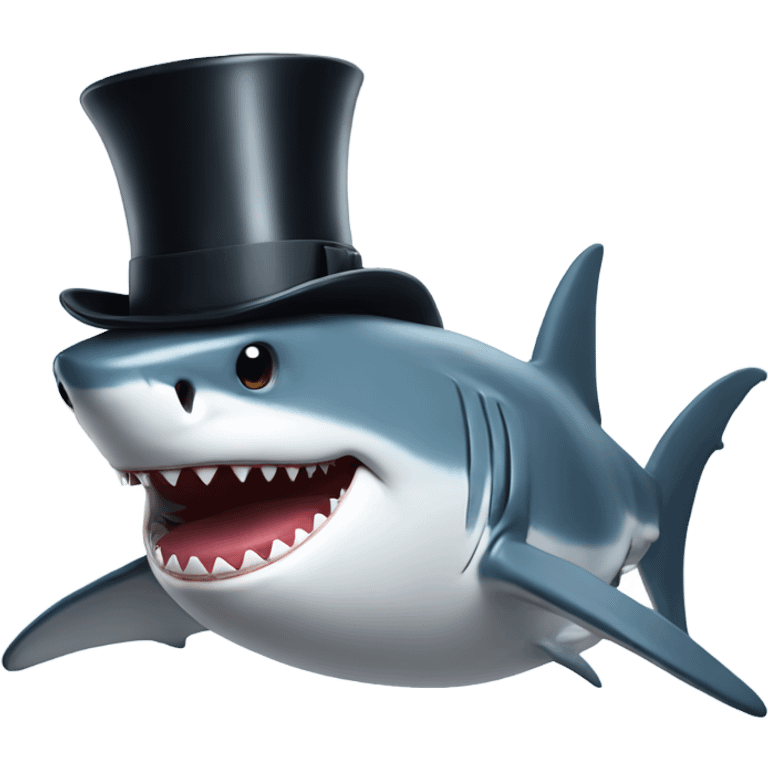 Shark with a top hat emoji