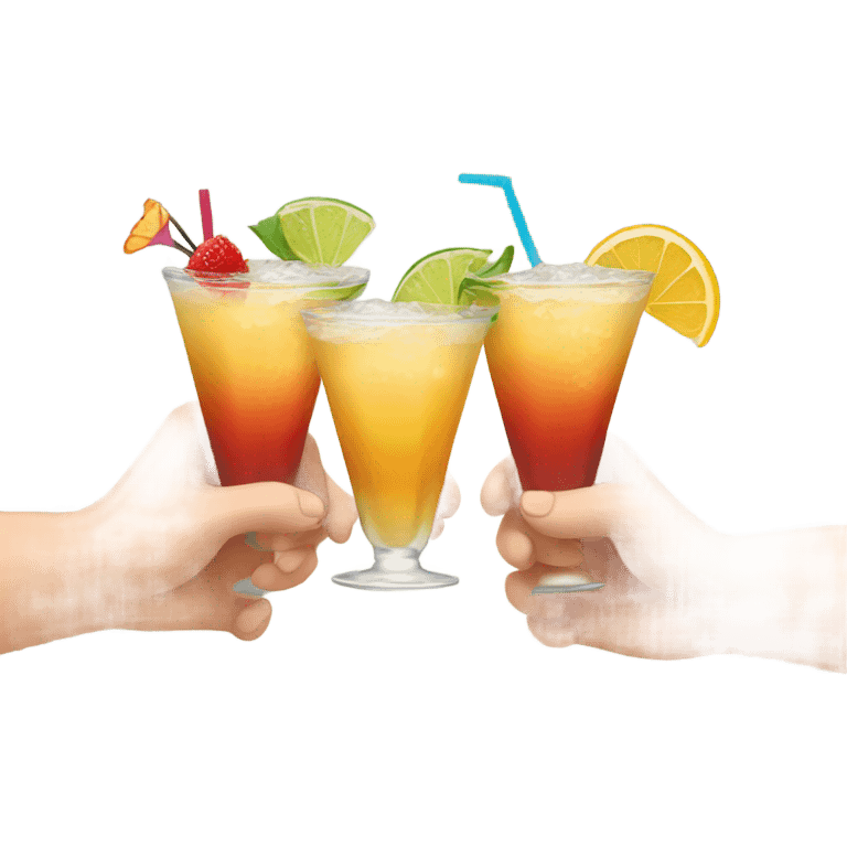 Three cocktails in hands emoji