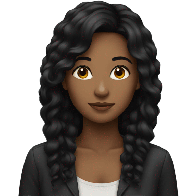 Beautiful black hair women emoji