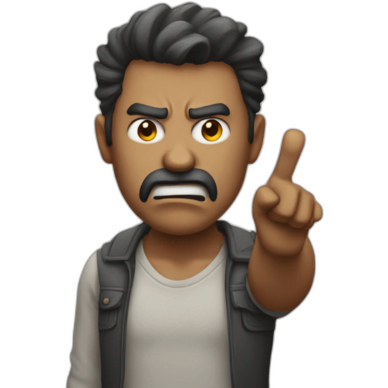 Angry man pointing towards you emoji