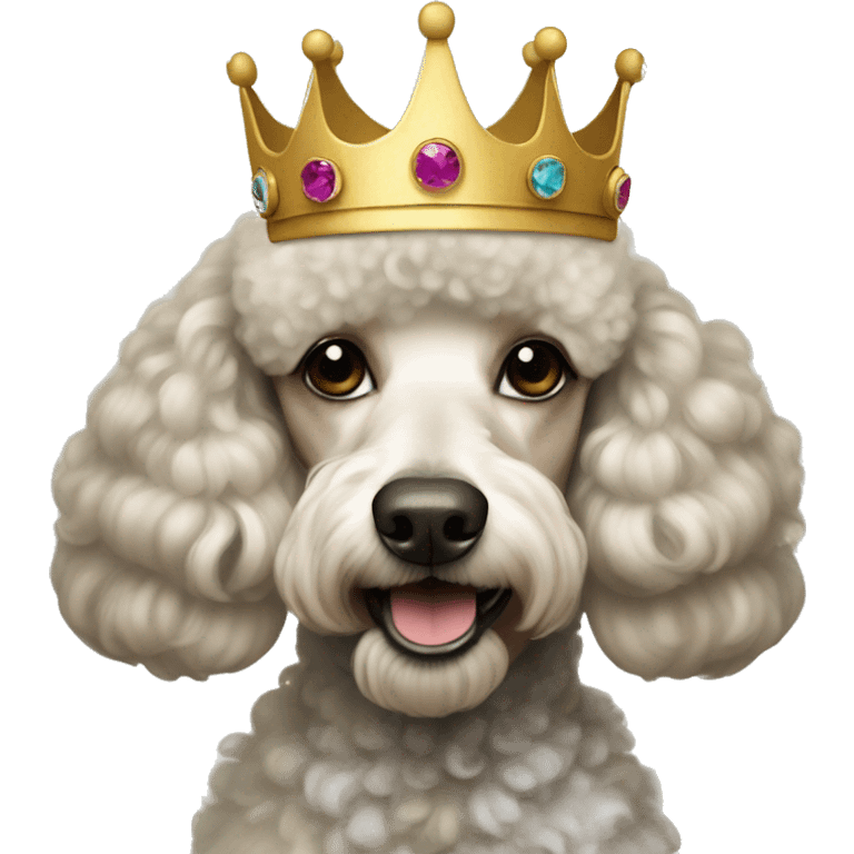 Poodle wearing a crown emoji