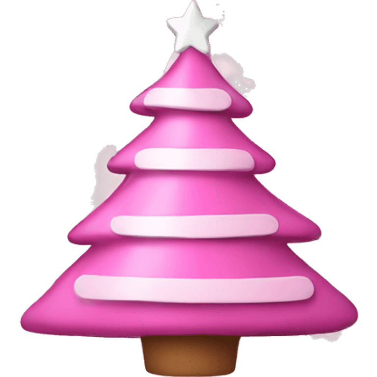 Pink Christmas tree with white decorations  emoji