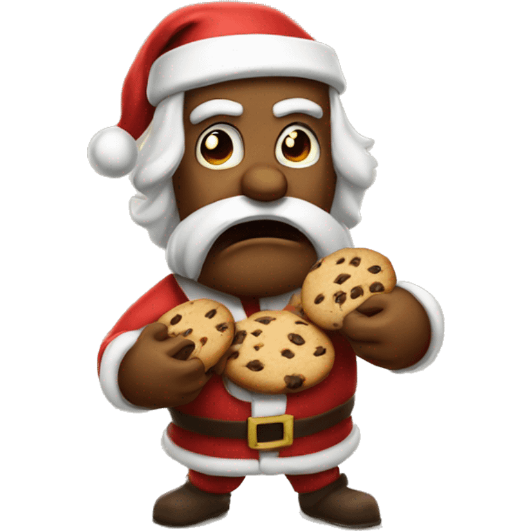 santa eating cookies angry emoji