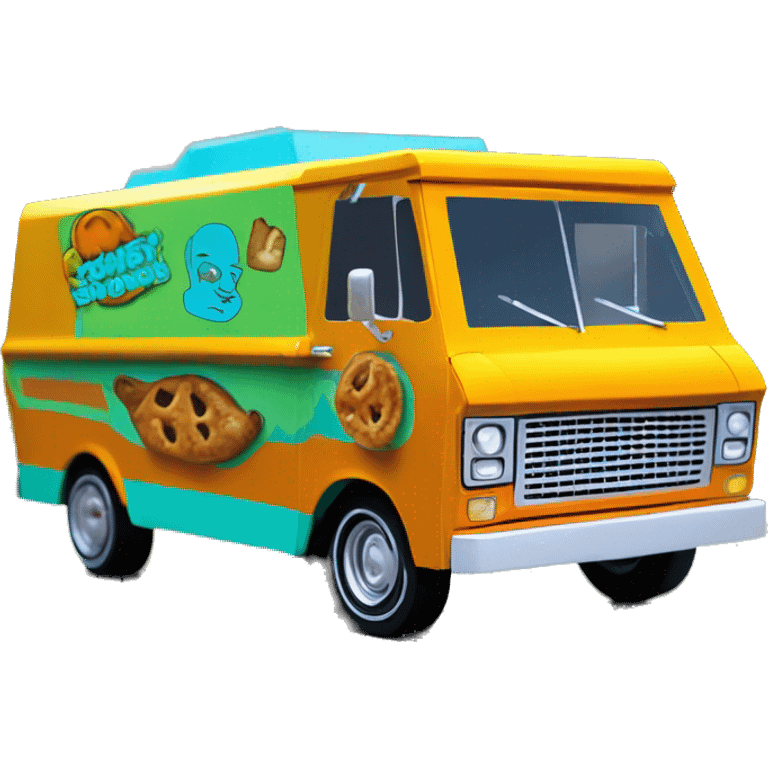 Papercraft Scooby Doo mystery machine food truck chevy van emoji