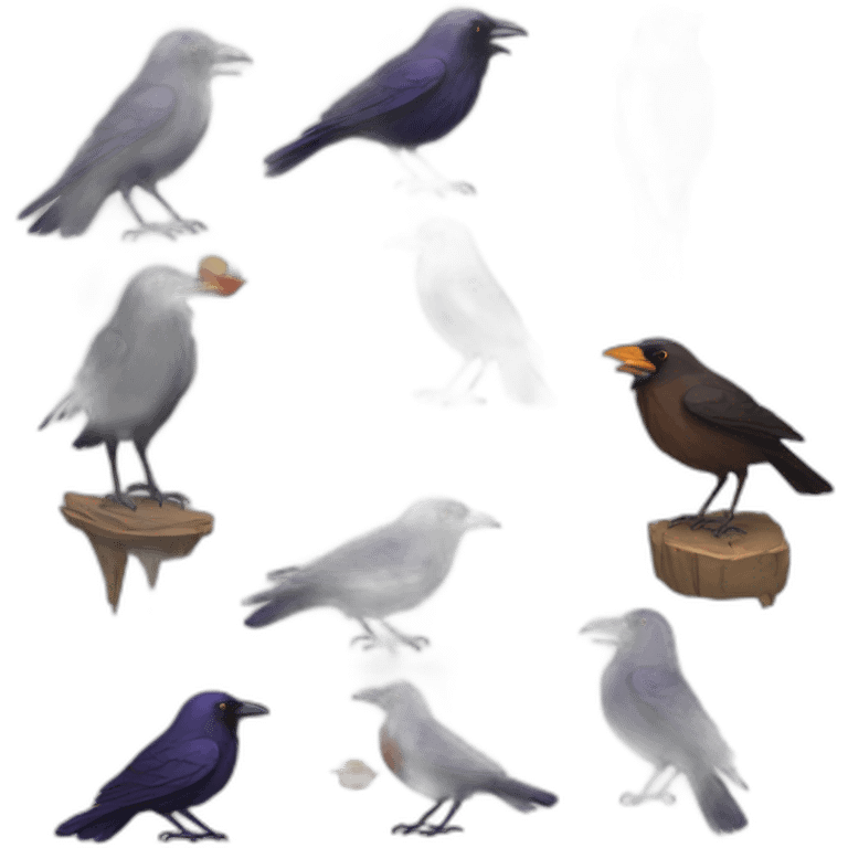 Raven and robin  emoji