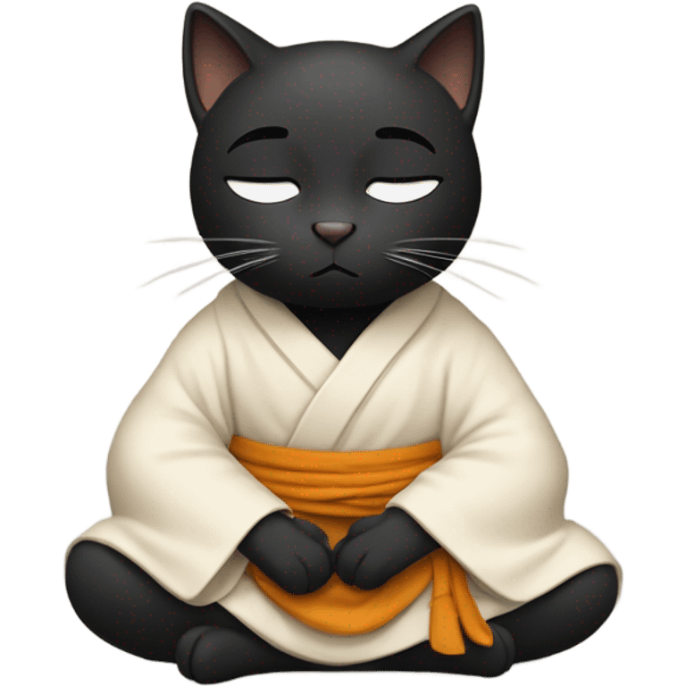 Black cat monk emoji