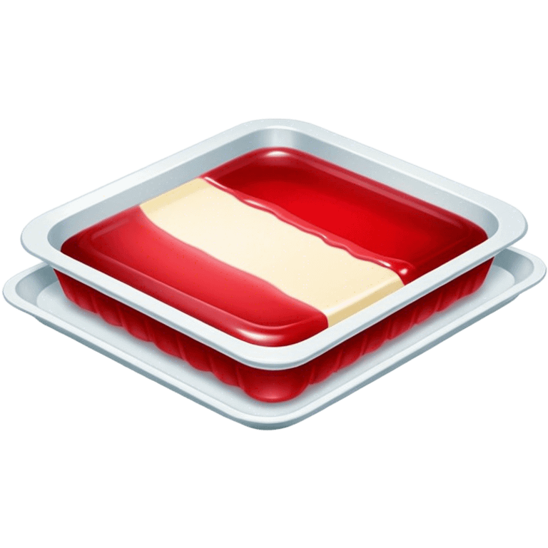 Flat Red Gelatin dessert in a tray no toppings emoji