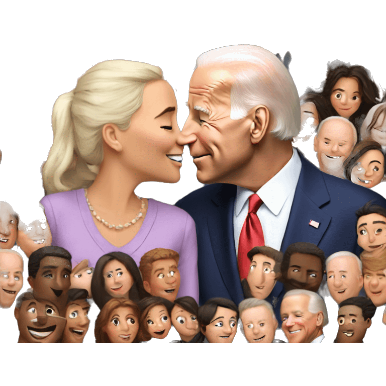 Joe Biden touching noses with people  emoji