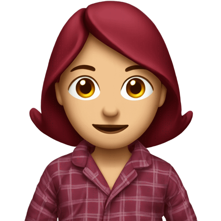 Plaided burgundy pyjama  emoji