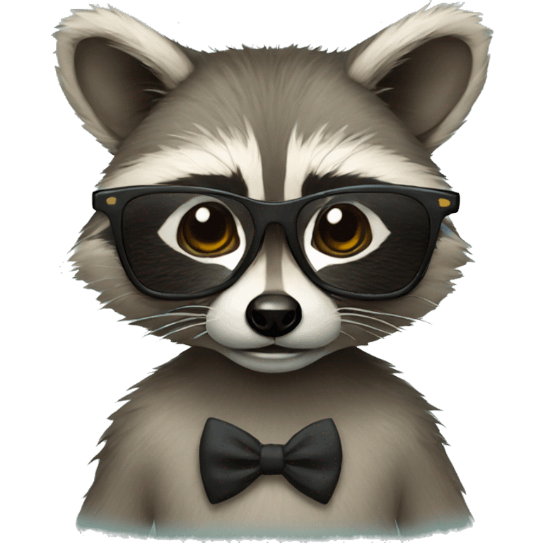 raccoon with glasses emoji