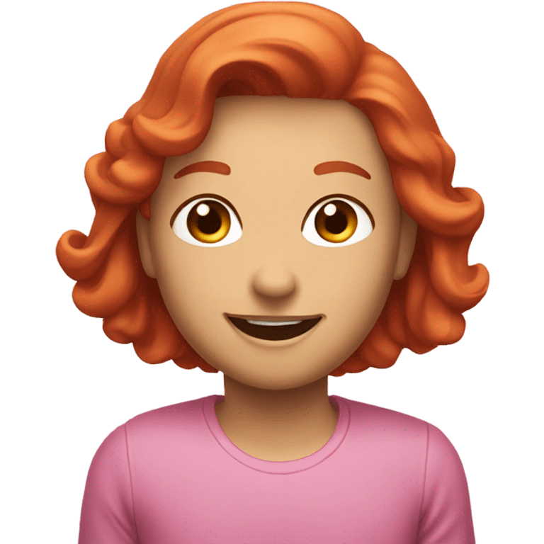 Pink can with redhead smiling emoji