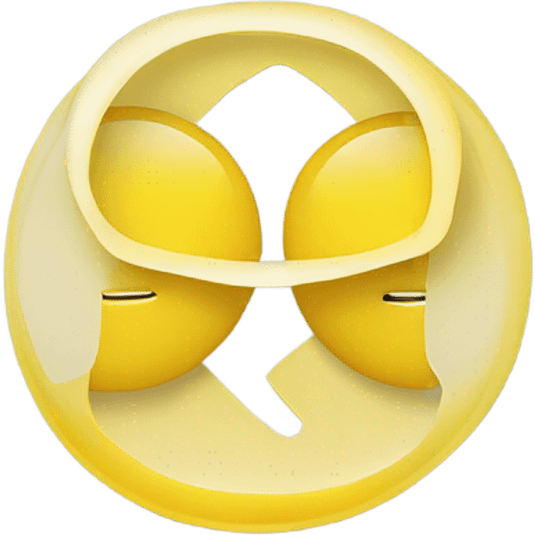 Create a simple emoji with two bright yellow circles that overlap in the middle - like a basic Venn diagram or the Olympic rings. Each circle should be the same size and overlap enough to create a clear shared space between them. That's it - just two plain circles, overlapping, in Paddle's yellow emoji