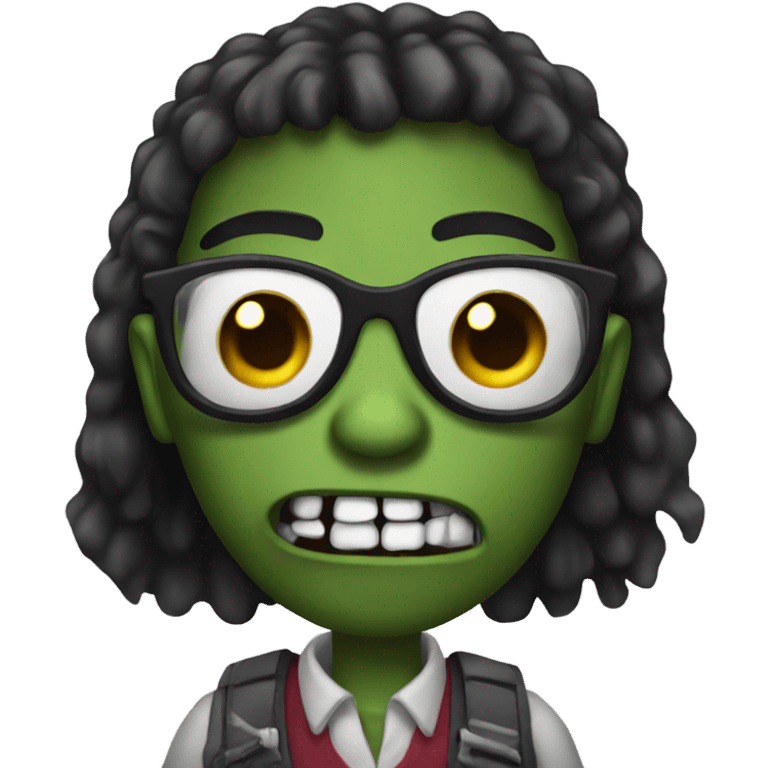 Black nerd zombie emoji