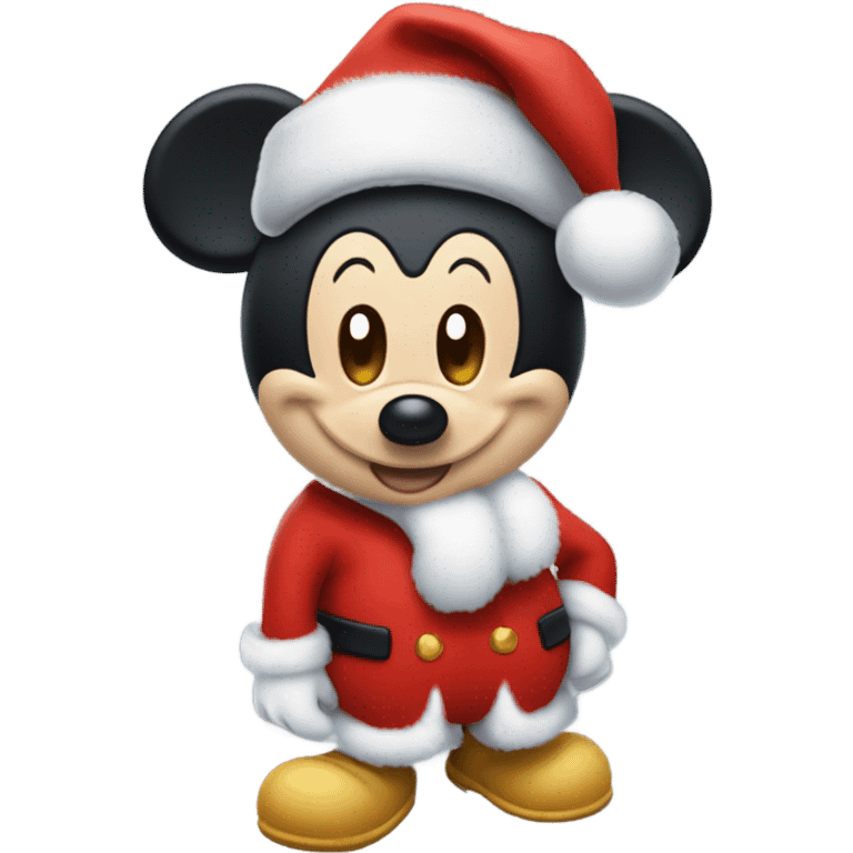 Mikey mouse wearing a Santa suit  emoji