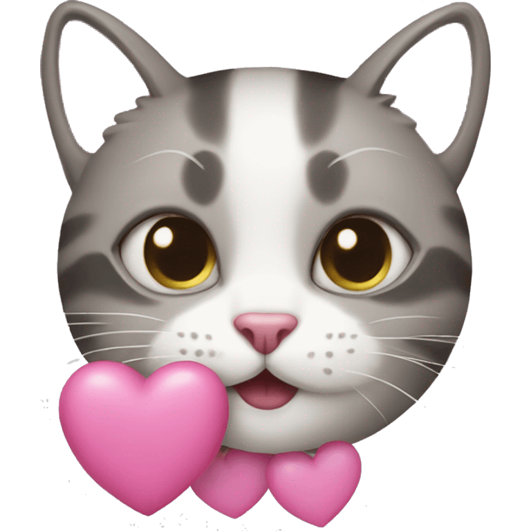 Cat with pink hearts emoji