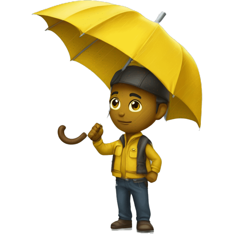 Guarda chuva amarelo  emoji