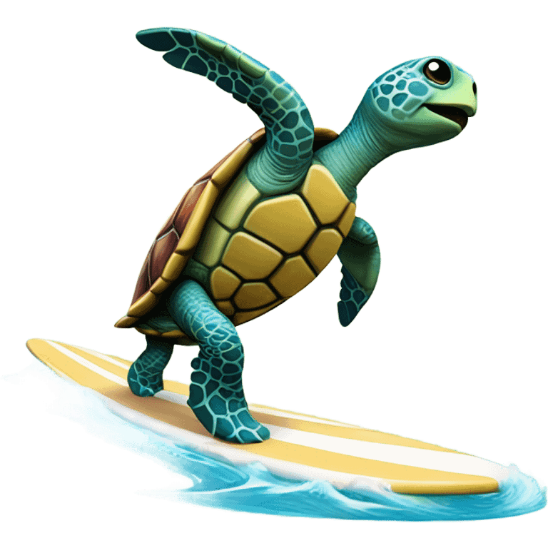 turtle on surfboard emoji