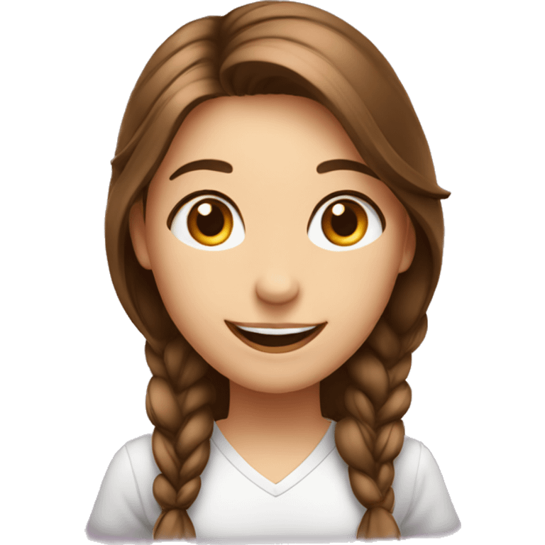 a girl with happy face that ready to learn and coffeti emoji