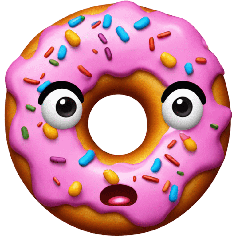 Shocked cute donut emoji