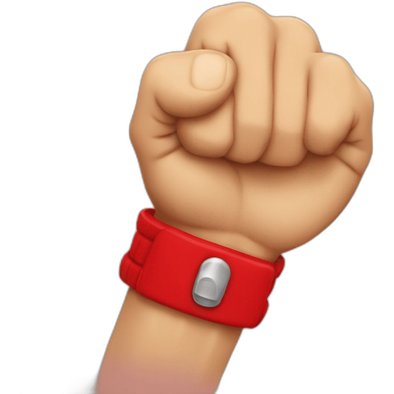 Fist with red bracelet emoji