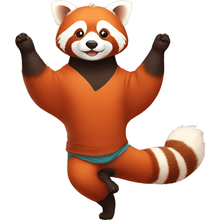 red panda doing yoga emoji