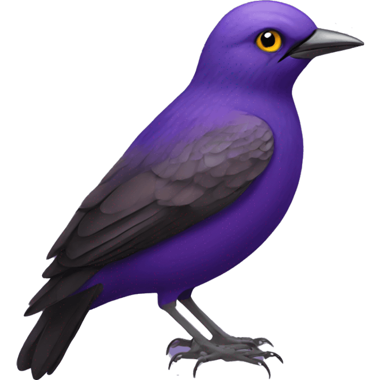 Starling bird with a purple tank top emoji